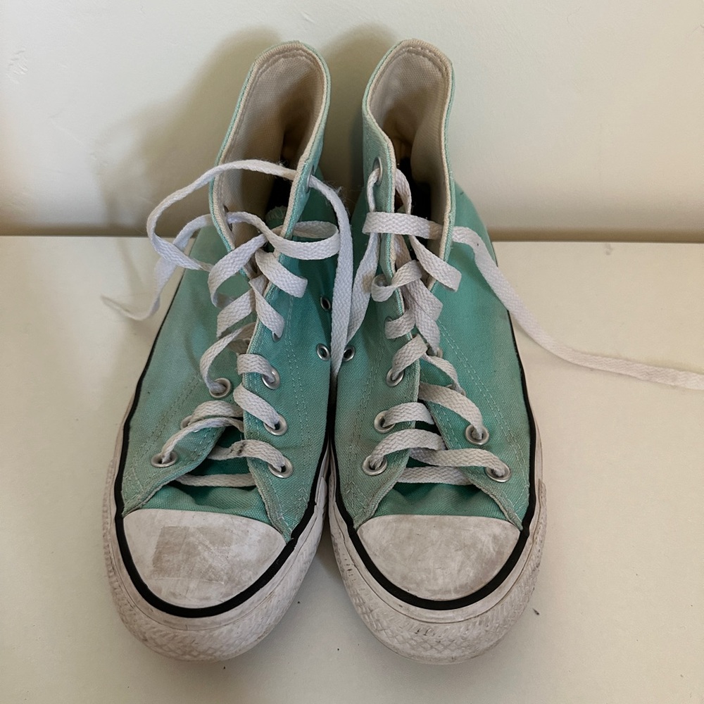 Teal high top converse